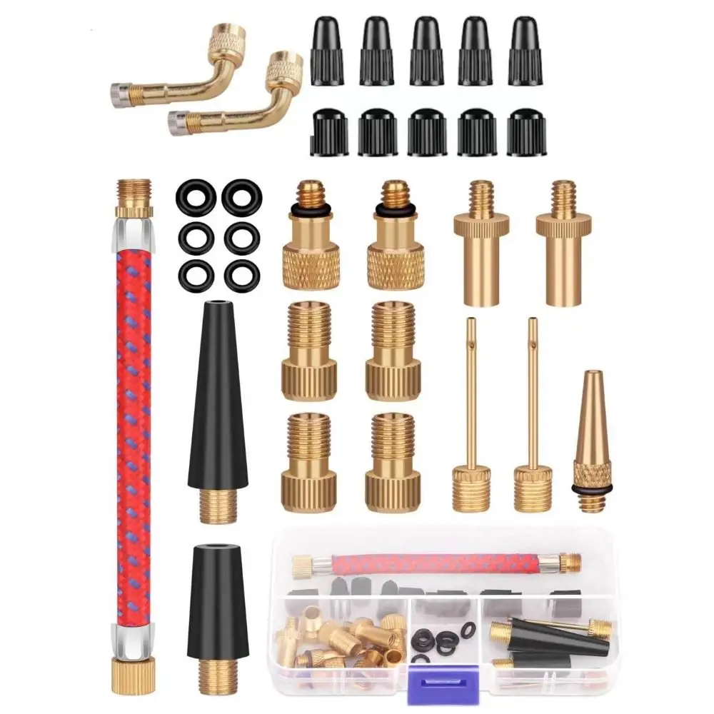 Plastic Bicycle Valve Adapter Set High Quality Gold Copper Bicycle Pump Bike Valve Set Bicycle