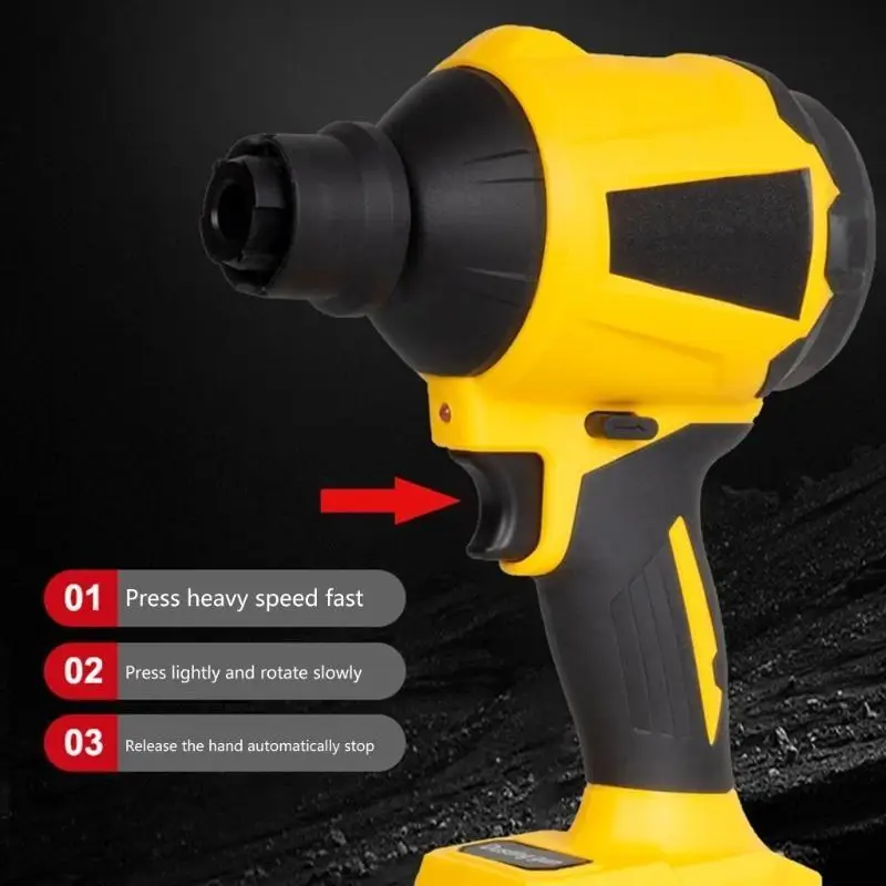 Y1UD Versatility Handheld Cordless Dust Blower With Stepless Speed Motor And Builts In LED Light For Enhances Visibility