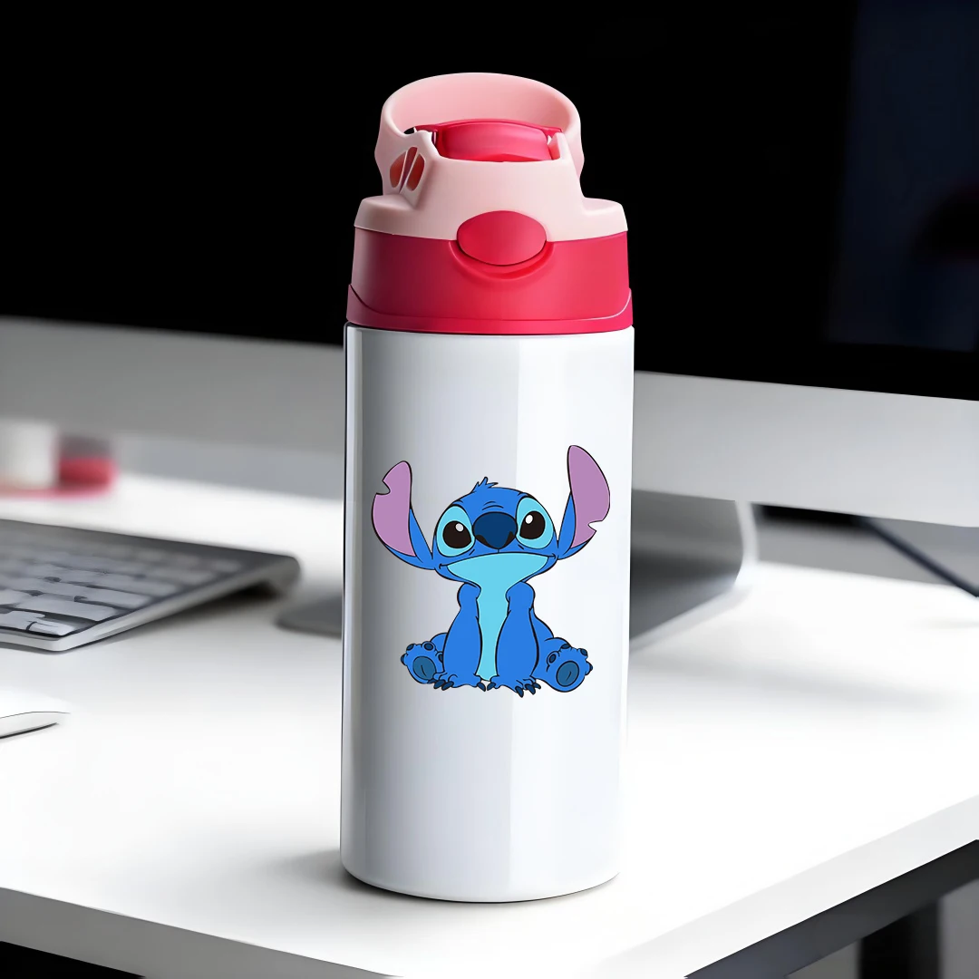 

Disney Insulated Cup - Blue Stitch Cartoon Design 304 Stainless Steel Straw Cup Kids Water Bottle New Year Gift