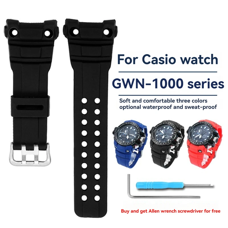 Сменный ремешок для часов Casio GWN-1000B/GWN-1000 Gulfmaster, мужской водонепроницаемый ремешок из смолы, модель 5371, прочный резиновый браслет