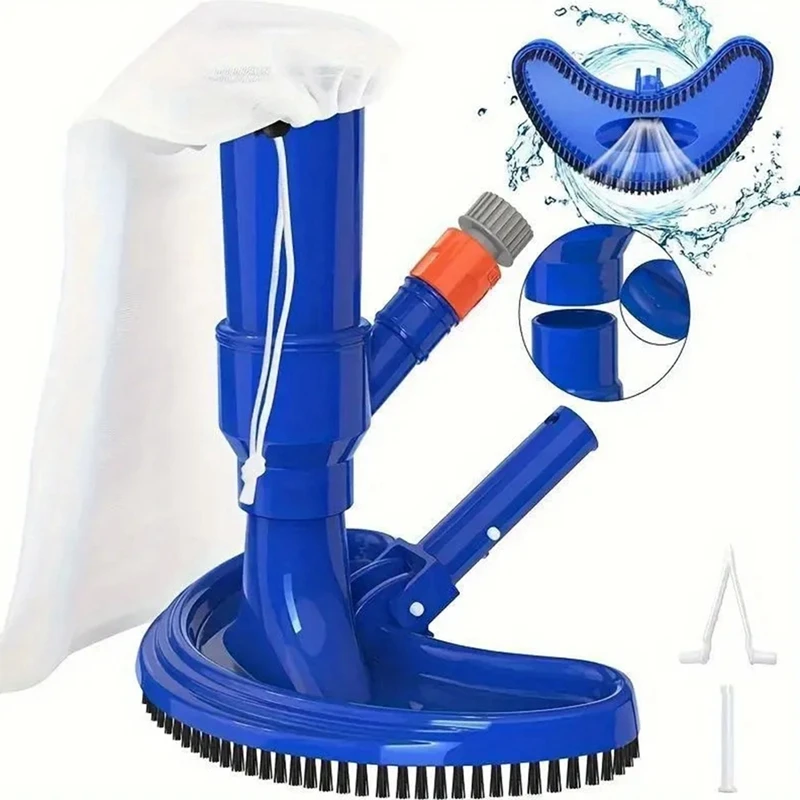 Portable Pond Vacuum Jet Underwater Cleaner With Brush Bag Blue Crescent Professional Poolcleaning Tool,Europeanstandard