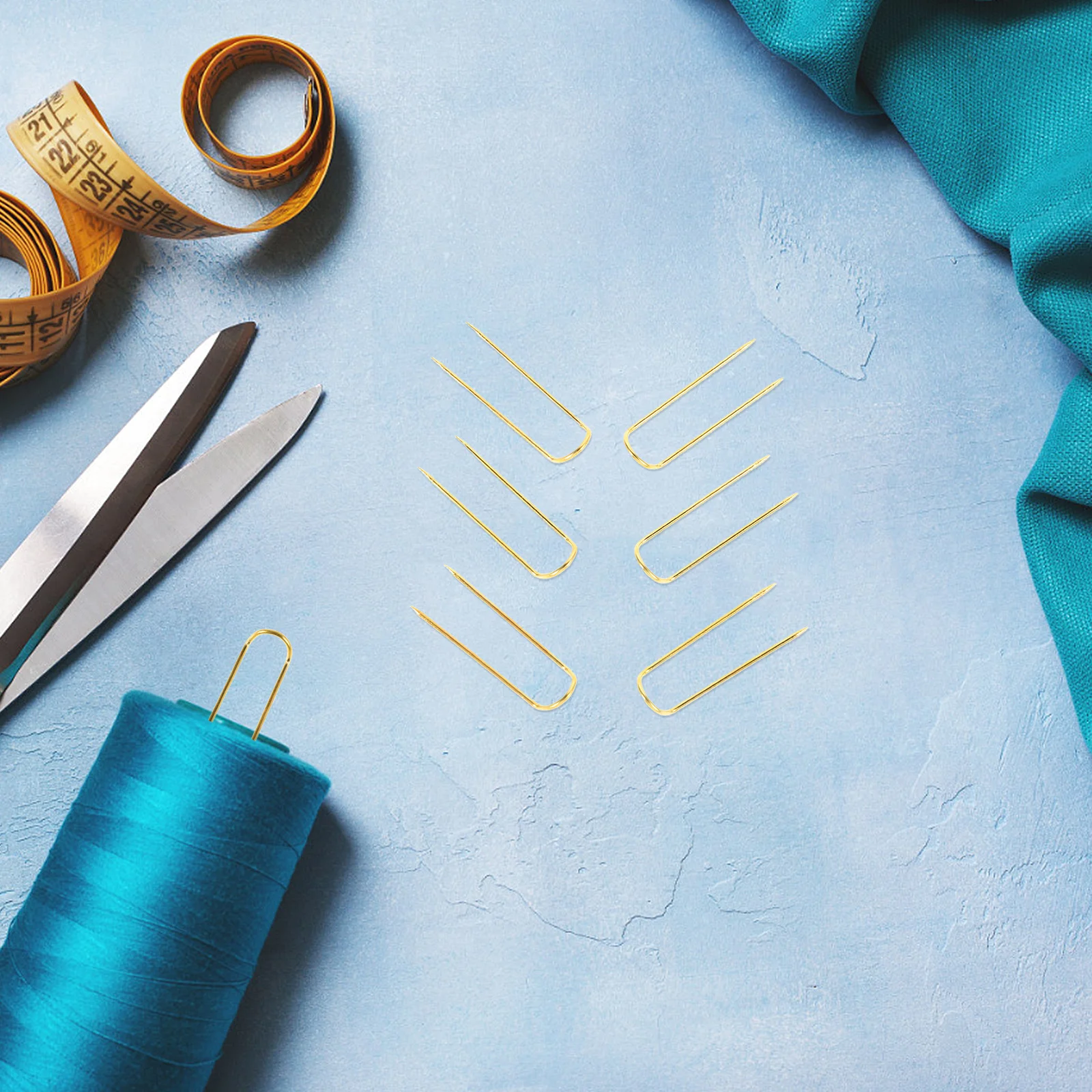 

100Pcs Curved U Pins for Crafts Durable Metal Double Pin Fixation Long Sewing Needles for Fabric Quilting Projects