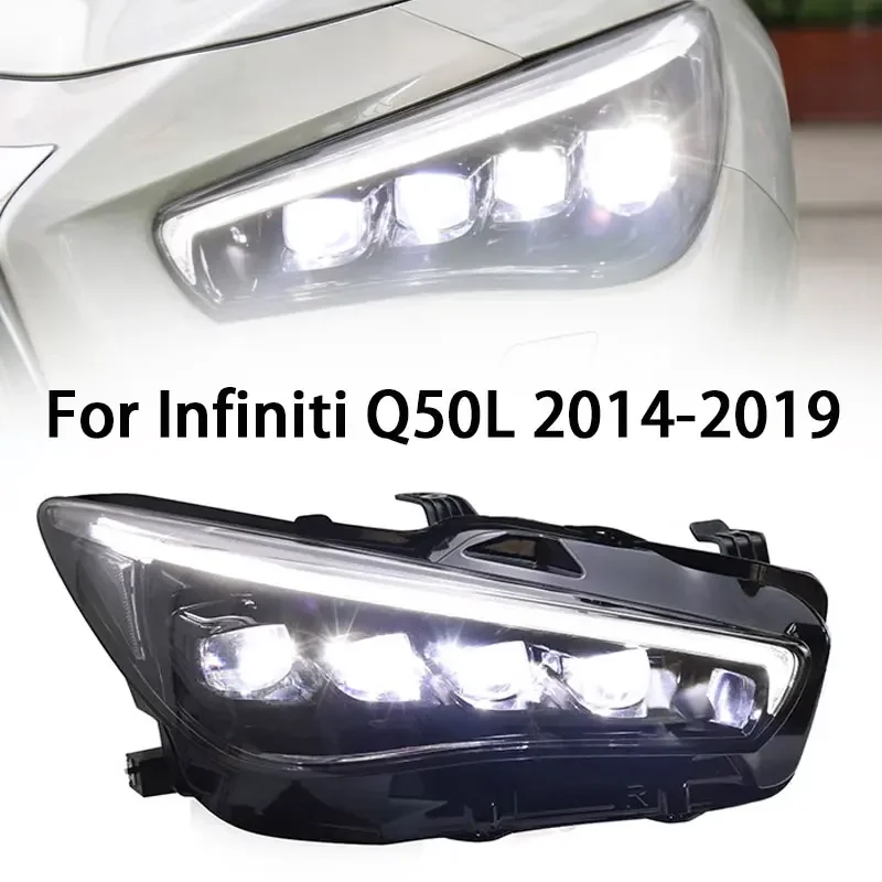 

Head Lights For Infiniti Q50L LED Headlight 2014-2019 Headlights Q50 DRL Turn Signal High Beam Angel Eye Projector Lens