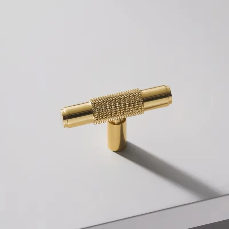 High-end Luxury 4PCS Solid Brass Knurled Furniture Pulls Handles Drawer Knobs Cupboard Wardrobe Closet TV Cabinet Pulls Pens