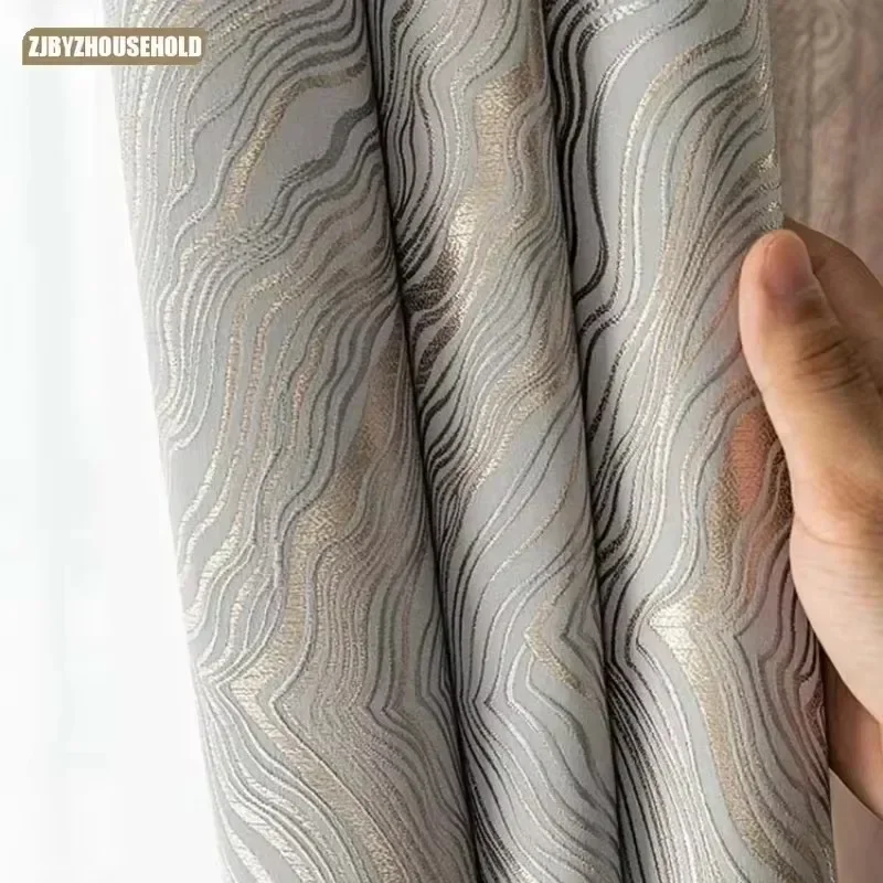 Modern Simple New Curtains for Living Dining Room Bedroom Luxury Curtain Striped Pattern Window Drapes Door Bedroom Customize