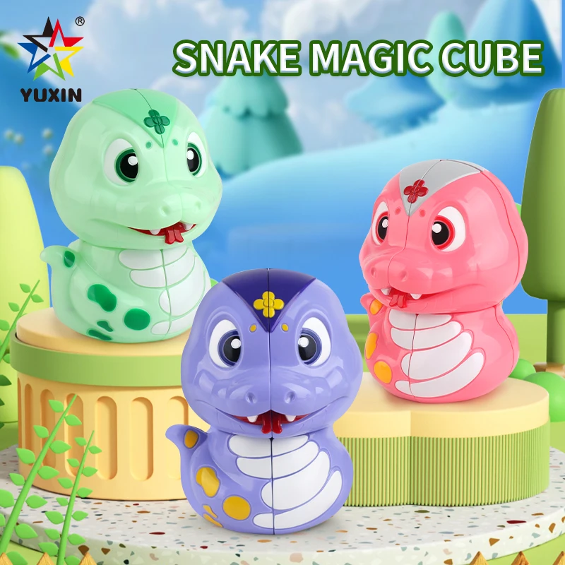 YuXin Snake Cube Animal Magic Puzzle Toys Cute Game 2x2x3 Purple Pink Green Stickerless Educational Logic Twist Toy