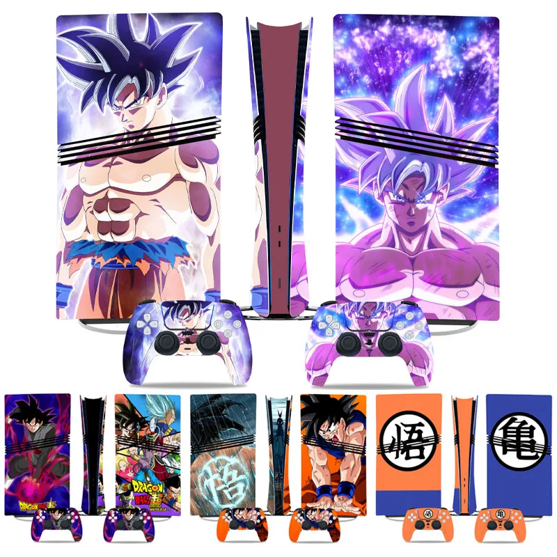 Dragon Ball Skin Sticker Decal Cover for Playstation 5 Pro Disc Digital Ps5 Pro Controllers Anime Waterproof Non-slip Sticker