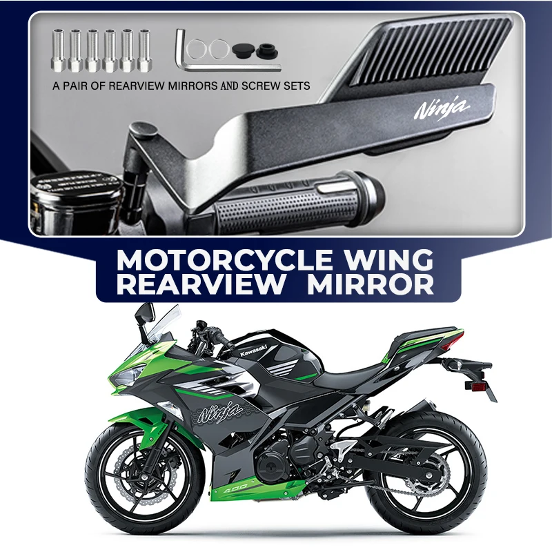 

HD Wide-Angle Vision Motorcycle Wind Wing Alloy Rearview Mirror For Kawasaki NINJA1000 NINJA400 NINJA250 NINJA600 NINJA NINJAH2