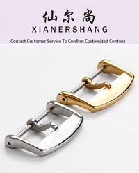 Xianershang-パーソナライズされた時計クラスプ,磨かれたステンレス鋼のピンバックル,凸型ロゴ,18mm, 16mm, 14mm, 12mm, 10mm