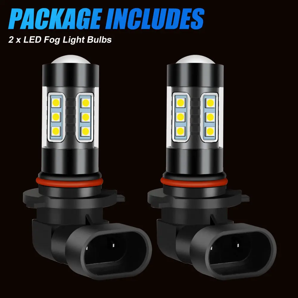 

2pcs H10 Led Led Fog Driving Light Bulbs Kit 9005 9145 9140 White 6000k Ip68 Waterproof Bulb Replacement