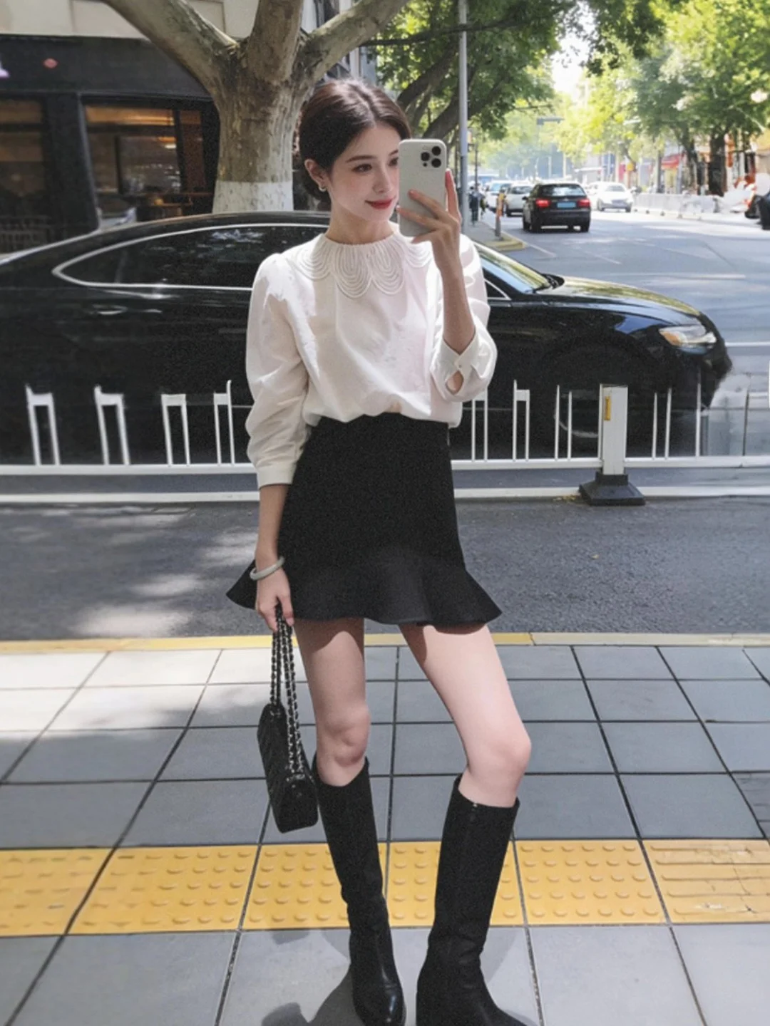 

Korean Sle Gentle irt Skirt Set Spring 2026 Women's Faion Two-Piece Set Warm Long Sve round Ne Cotton Blend