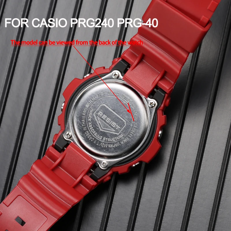 Rubber Watch Accessories for Casio Pro Trek Prg-240 Prg-40 Strap Men\'s Outdoor Sports Waterproof Replacement Watchband Bracelet