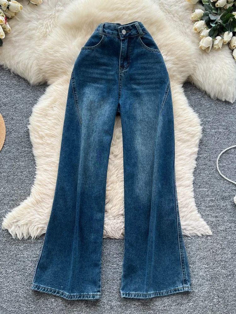 

High Waist Wide Leg Jeans Women's Casual Spring Summer New Loose Slimming Versatile Straight Leg Pants Chinese Sle