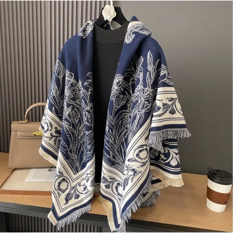 Winter Autumn Imitation Cashmere Scarf Women Fashionable Elegant Print Shawl Winter Wrap Design Warmth Scarves Femal Poncho