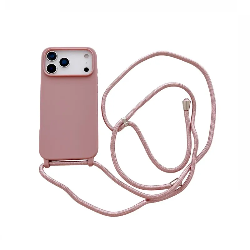 

Strap Case For iPhone 17 Pro Max 16 14 13 12 Mini 11 15 Plus Air Crossbody Lanyard Shockproof Soft TPU Silicone Outdoor Cover