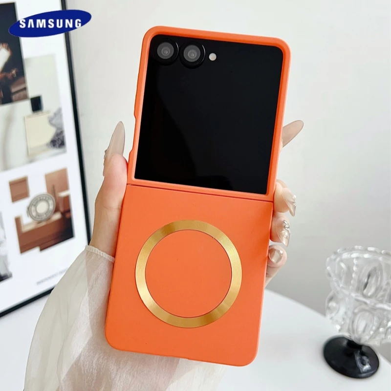 Magnetic Wireless Charging Phone Case For Samsung Galaxy Z Flip 7 6 5 4 3 For Magsafe Magnetic Skin Feel Shockproof Soft Cover