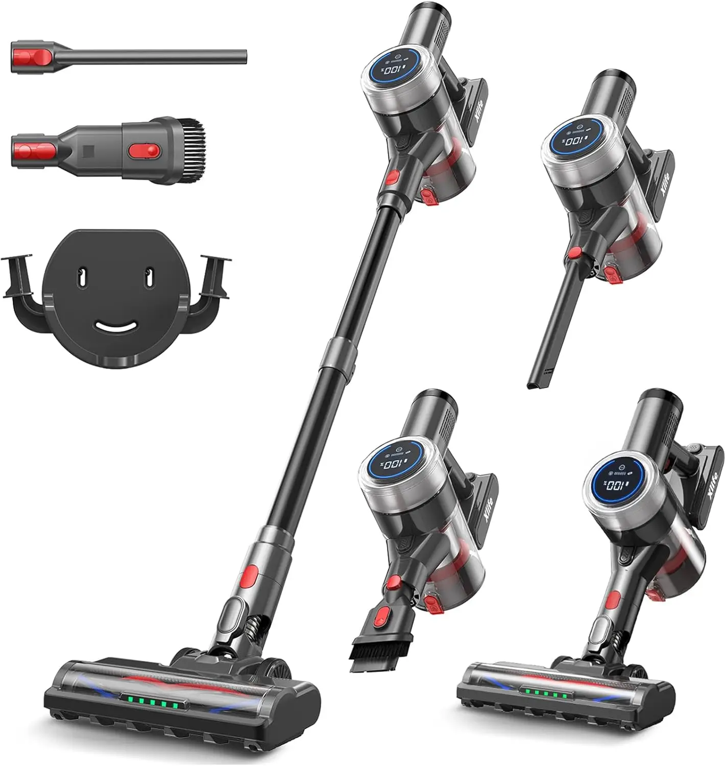 

Cordless Vacuum Cleaner 45KPa 550W for Pet Hair & Multi-Surface Greenlight Reveal Dust 7-Stage HEPA Filter Long Runtime
