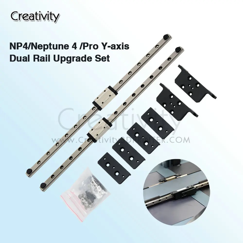 Neptune3/3Pro/4 Y-axis Upgrade Kit MGN9H 315MM Dual Linear Rail Y-axis Kit For Neptune4 Neptune 3 Neptune3 Pro 3d printer