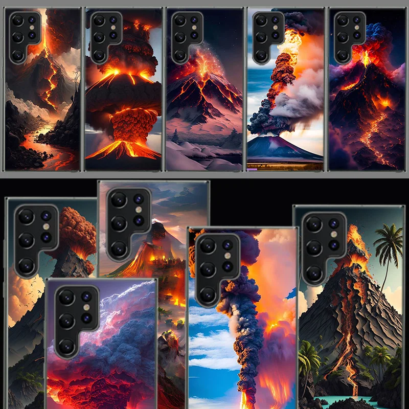 Volcanic Eruption Shell Phone For Samsung Galaxy Note 20 Ultra 10 Lite Plus 9 8 A50 A30 A20 A03 A04 A02S A70 A40 A10 A21 A11 A01