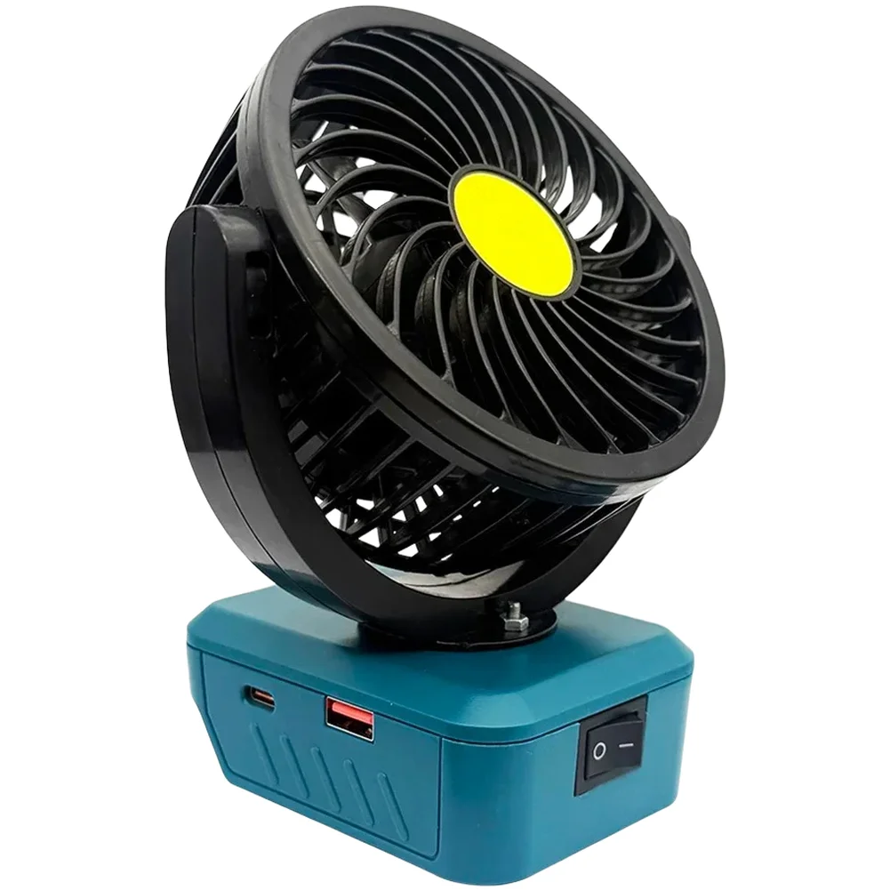 18V Battery Powered Fan With 360 Degree Rotation And Dual USB Ports For BL1815 BL1830 BL1840 BL1860 Series