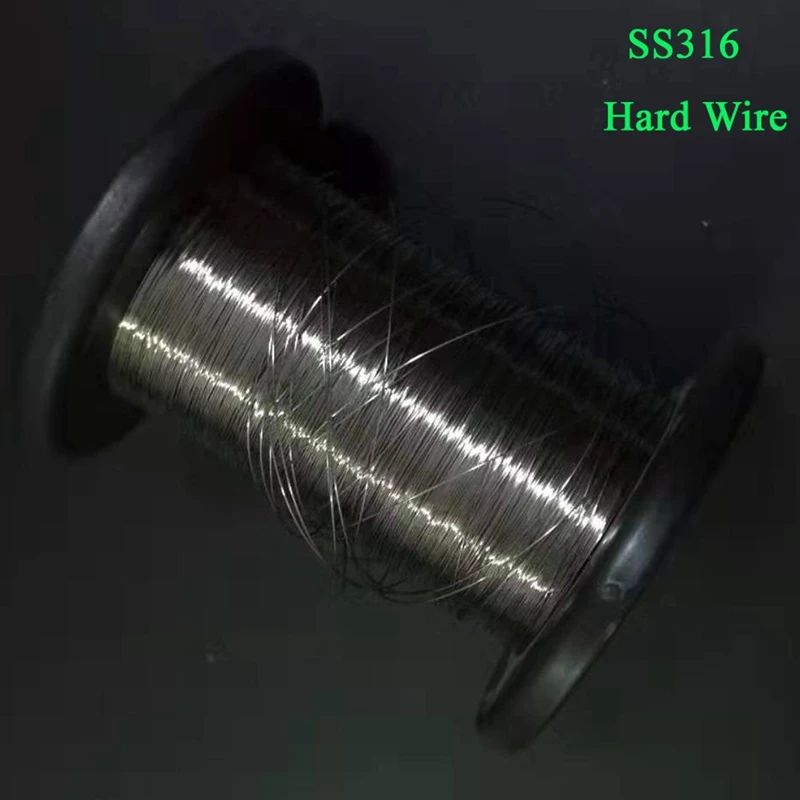 0.1mm to 0.8mm 100 Meters, SS316 Stainless Steel Hard Condition Wire DIY Bright Steel Wire