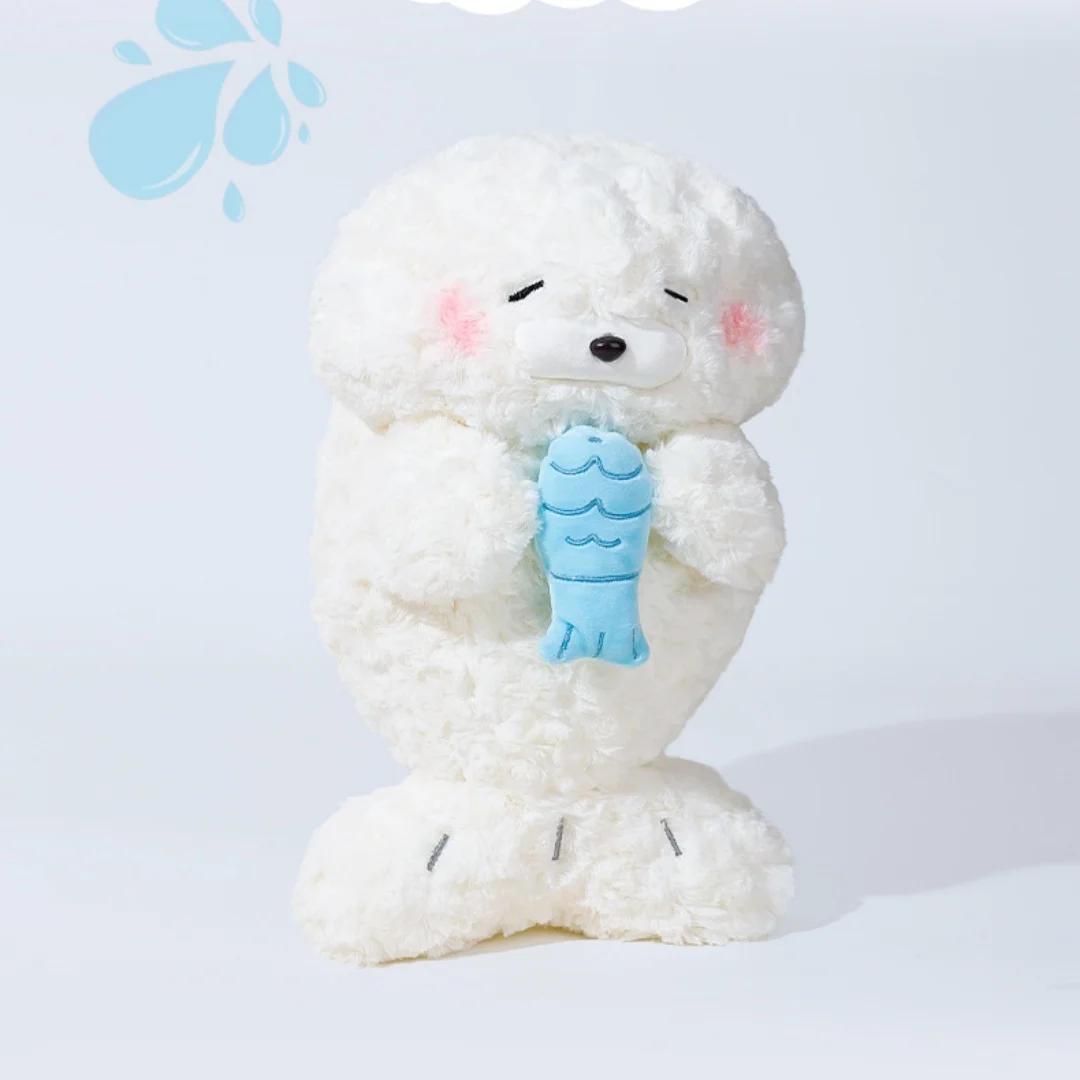 Nuevo lindo pez que abraza la muñeca del sello juguete de peluche creativo muñeca del sello regalo de cumpleaños