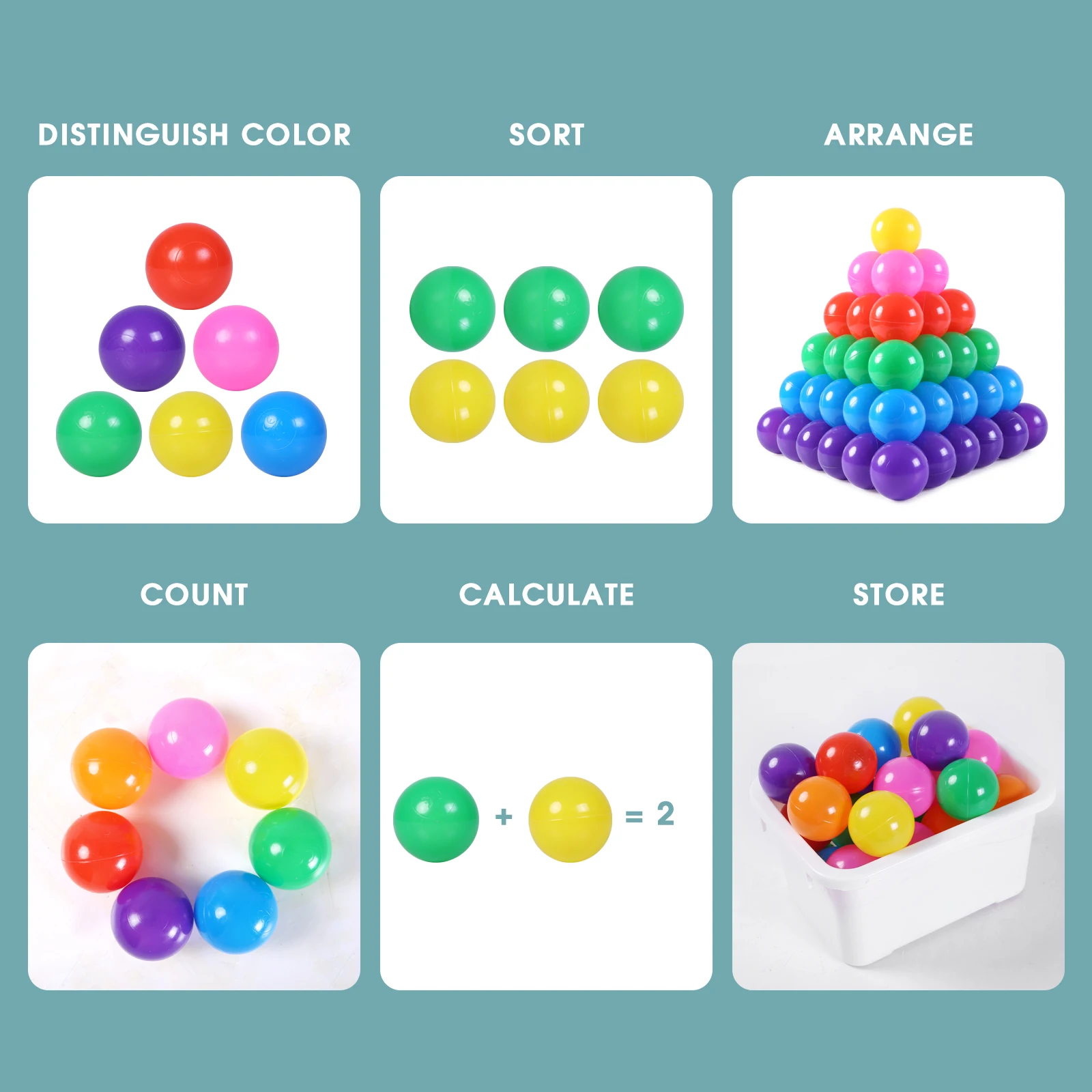 5.5CM 100Pcs/bags Baby Plastic PE Ball Pit Balls Colorful Soft Ocean Ball for Children Kid Play House Tents Outdoor Sport Toys