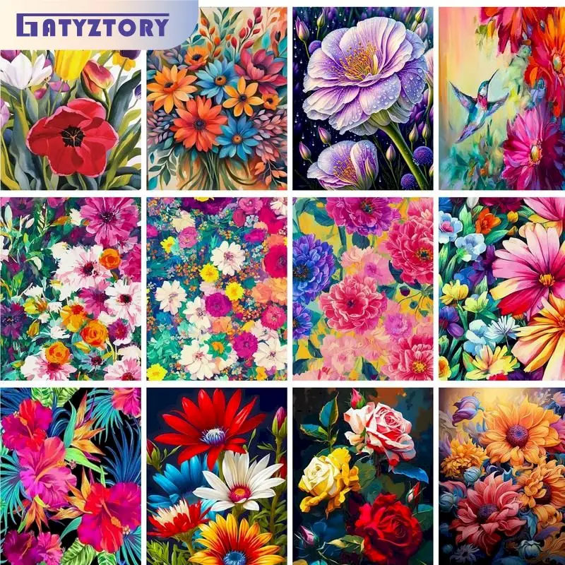 

GATYZTORY 60x75cm Painting By Numbers For Adults Flower DIY Pictures Of Numbers Handicraft Painting Drawing On Canvas Unique Gif