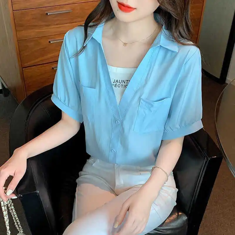 Faionable Chiffon ort Sve irt Donna Estate 2024 Nuovo Design Sensation Small ence Elegance Profional Top