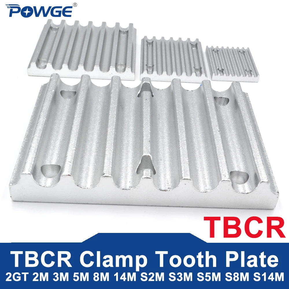 POWGE Aluminum Arc Clamp Tooth plate HTD 2GT 2M 3M 5M 8M 14M STD S2M S3M S5M S8M S14M for Open Timing Belt connection Fixed clip