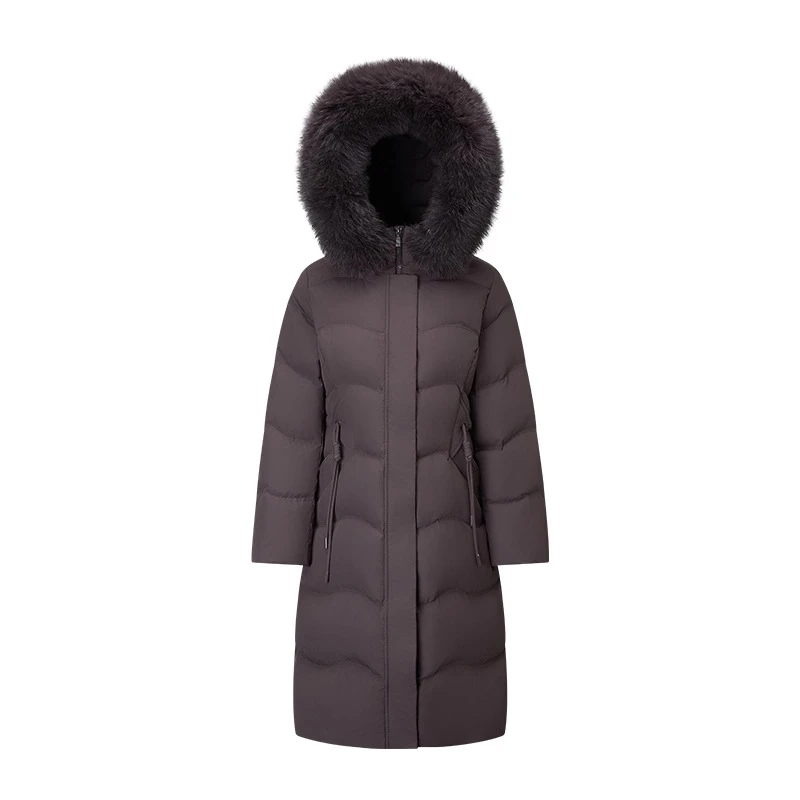Chericom ロングダウンジャケット女性のための 2025 冬の新作毛皮の襟付きフード付きダウンコート暖かい通勤女性コートエレガント Y309212Y