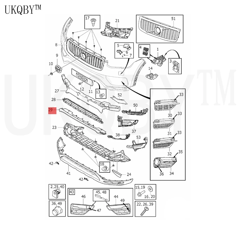 XC 90 (16-) 2019-2019 shock absorber grille window guard 31353383 31353383