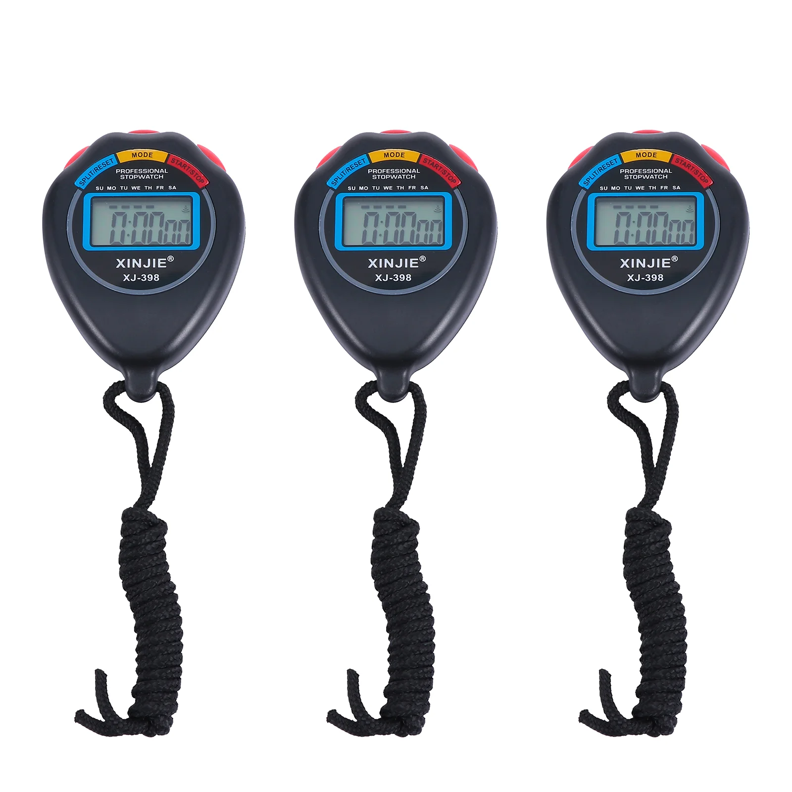 3 Pcs Stopwatch Timer Professional Chronograph Match Electronic for Sports Game