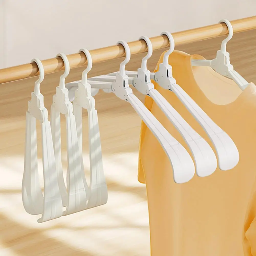 10Pcs Foldable Plastic Clothes Hangers Foldable Design Clothes Drying Racks Magic Anti-Stretch One-Touch Space-Saving Holders