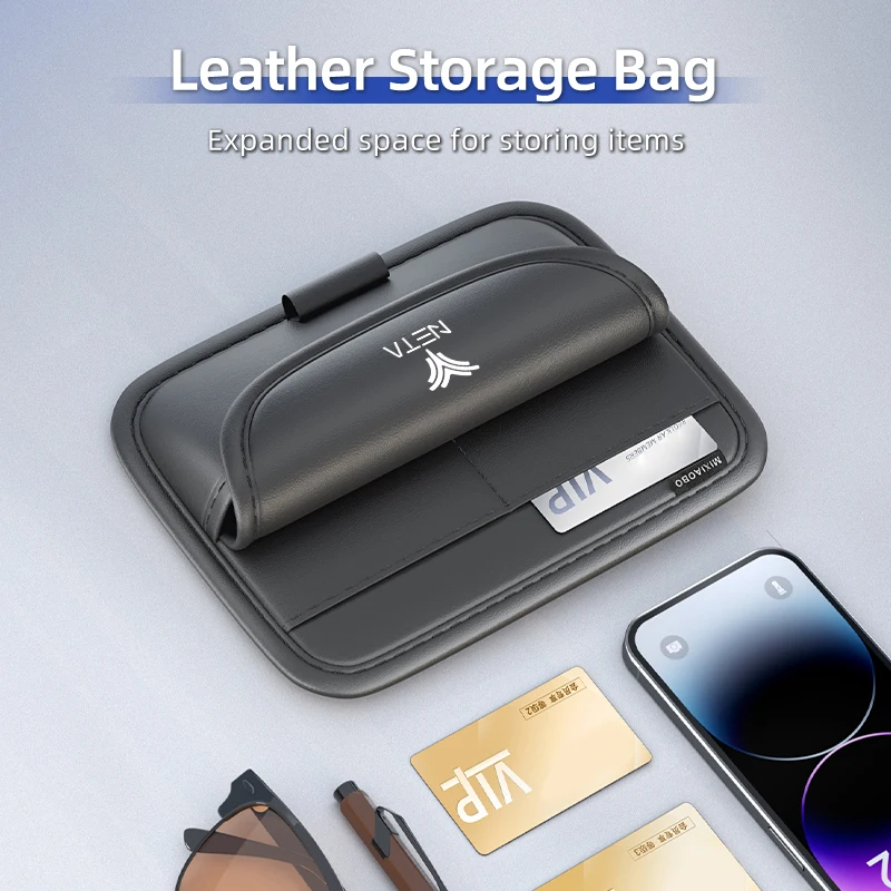 Afbeelding 4: Auto Zonneklep Brillen Doos Zonnebril Opslag Kaarthouder Voor NETA Luxgen Ora Exeed Iveco VGV