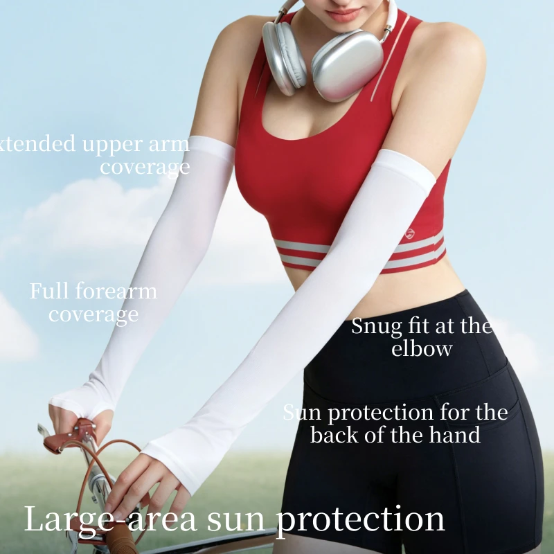 SUJIIN UPF50+ Anti-sunburn Sleeve Summer UV-protective Cycling Gloves Women Sunscreen Arm Sleeves XK005