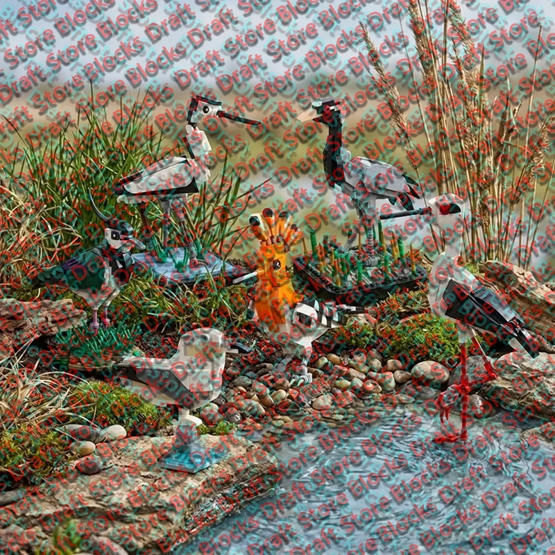 Exquisite Bird Building Blocks Set Realistic Wildlife Animal Model Collection DIY Assembly Brick Kit for Nature Lovers QWERT