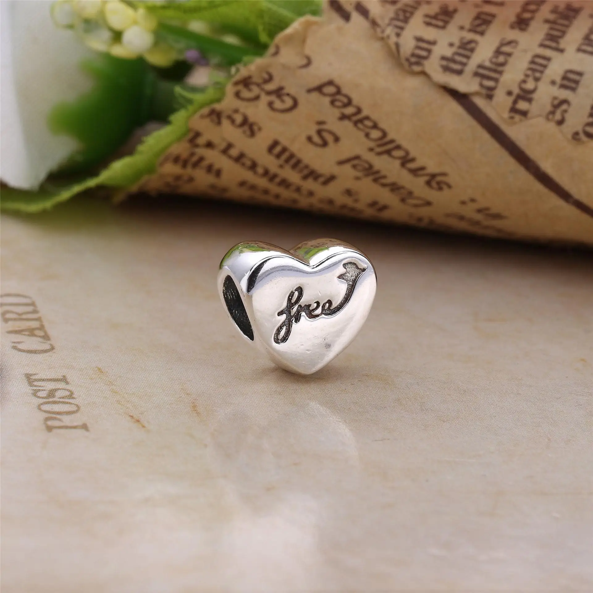 Heart Shape Silver Plating Love Heart Family Charm Fit Original Pendant Bracelet Making DIY Jewelry For Women Accessories