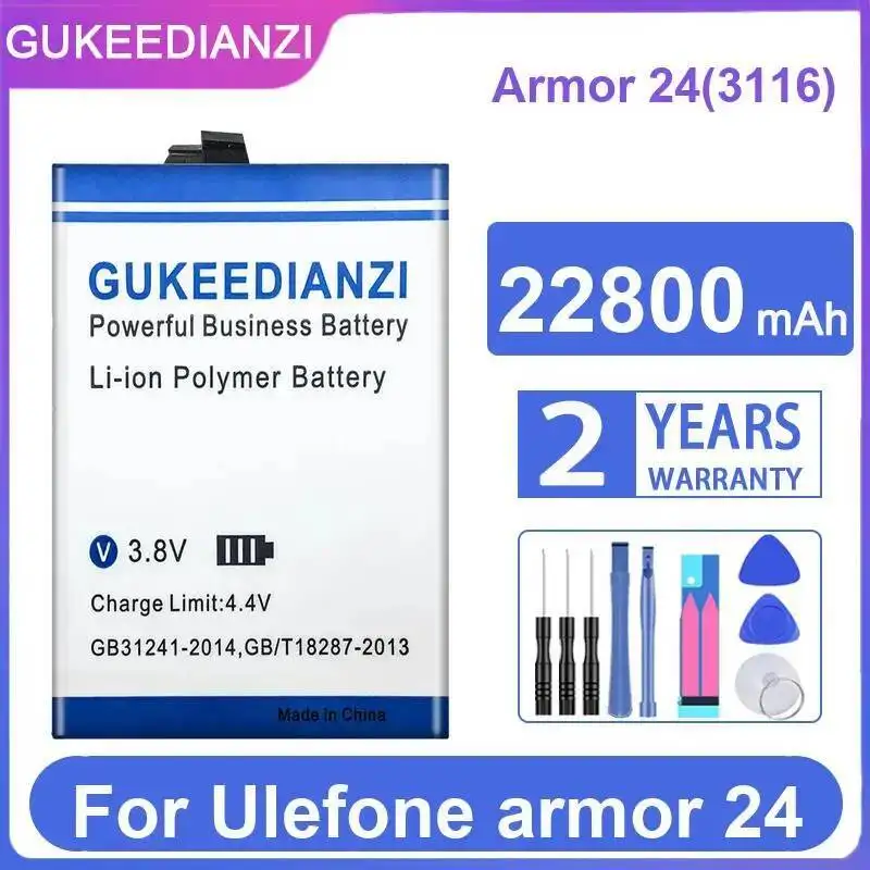 Аккумулятор мобильного телефона для Ulefone Armor 24 3116 22800 мАч, стабильный Аккумулятор мобильного телефона для Ulefone Armor 24 3116 22800 мАч, стабильный