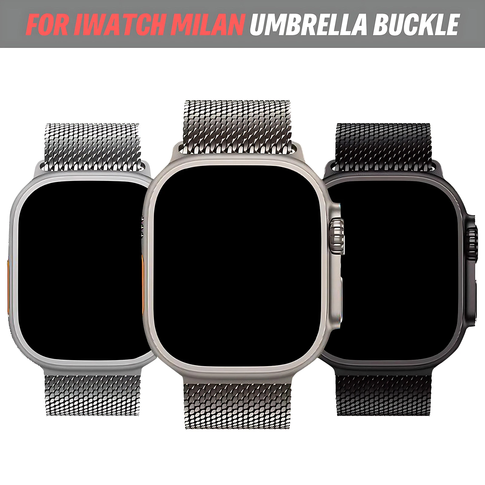 Titanarmband geeignet für Apple Watch Ultra 2 49mm Serie 10 9 8 7 6 5, Natur-Titan-Milanese-Armband