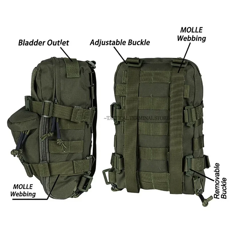 Tactical Hydration Pack Plate Carrier Molle Backpack Back Panel Airsoft Accessories Mini Pouch Outdoor Hunting Sports Water Bag image 4