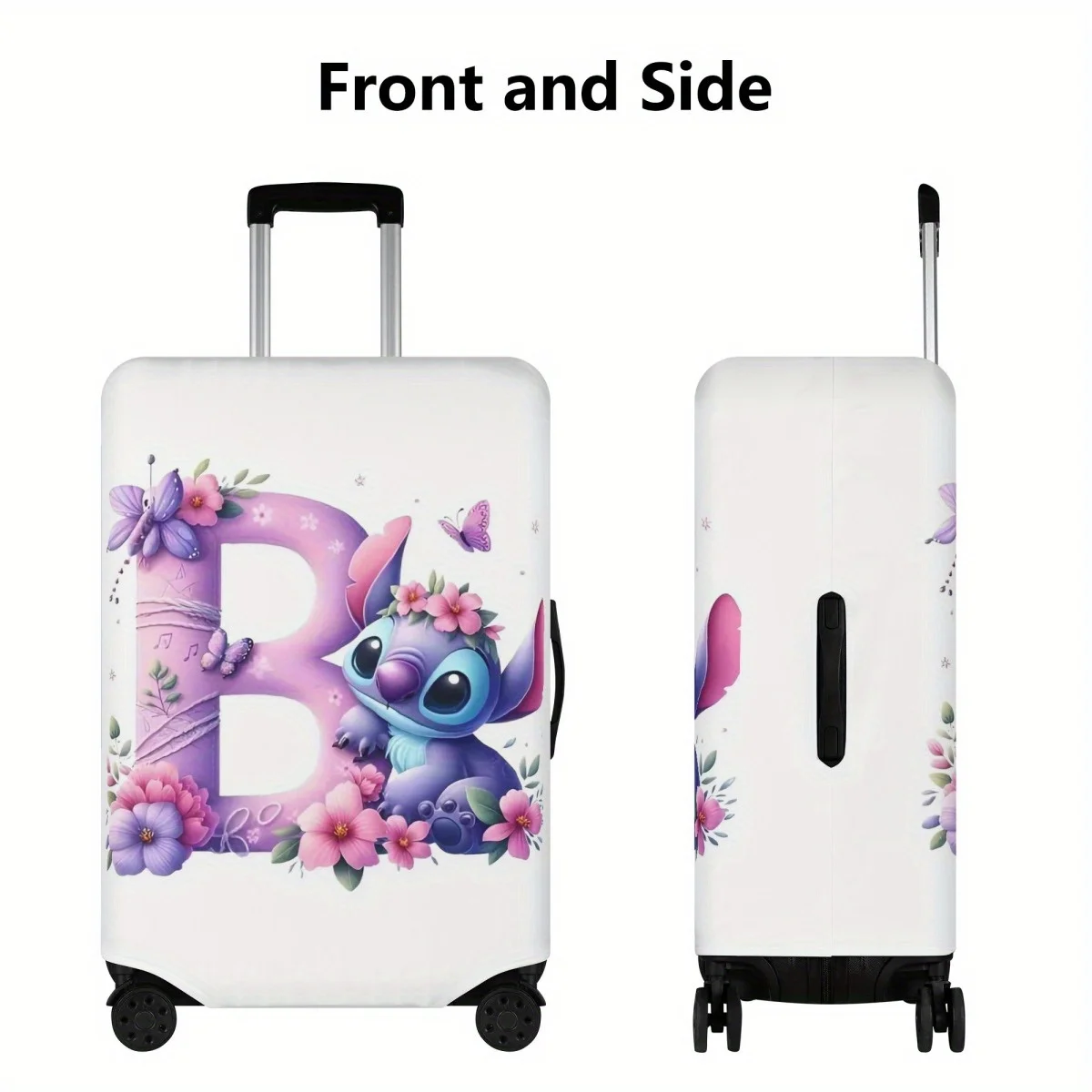

1 piece Disney Stitch Floral Butterfly Easter Valentine's Day Set Lid, Polyester, Mixed Colors, Cartoon Design, Elastic