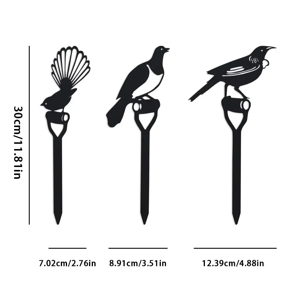 Courtyard Grass Silhouette Bird Ground Insertion Garden Wrought Iron Decoration Outdoor Scene Plugin Home Crafts