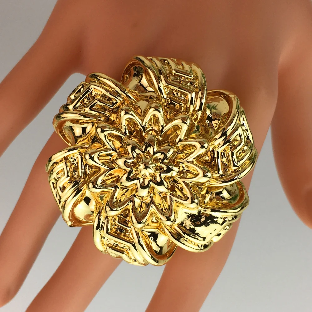 Big Flower Rings Fashion Brazilian Rings for Woman Party Christimas Gift  FHK16982