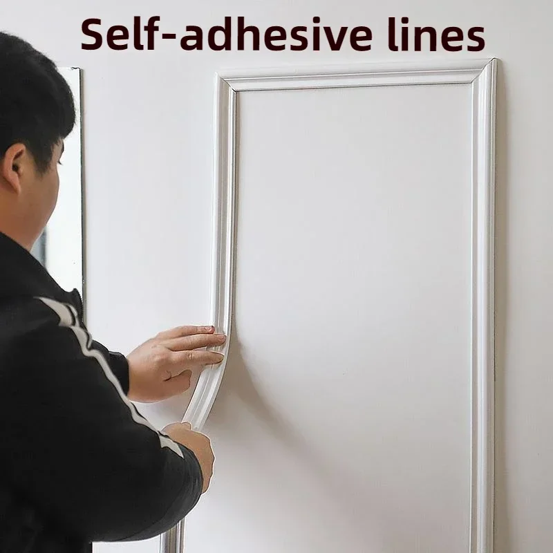 Self-Adhesive PVC Decorative Trim | Gypsum Ceiling Molding for Living Room and TV Wall | Wallpaper Edging Tape