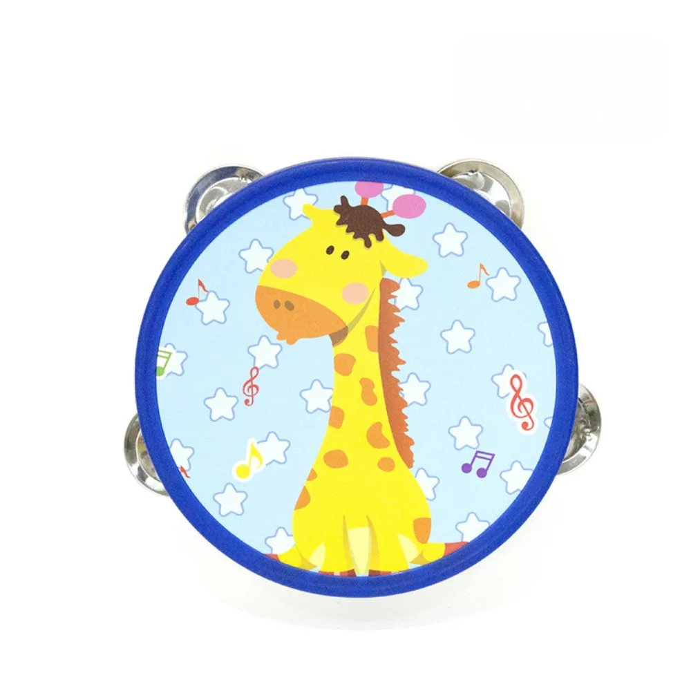 Durable Cartoon Hand Drum Shaker Musical Mini Tambourine Music Kid Tambourine Toddlers