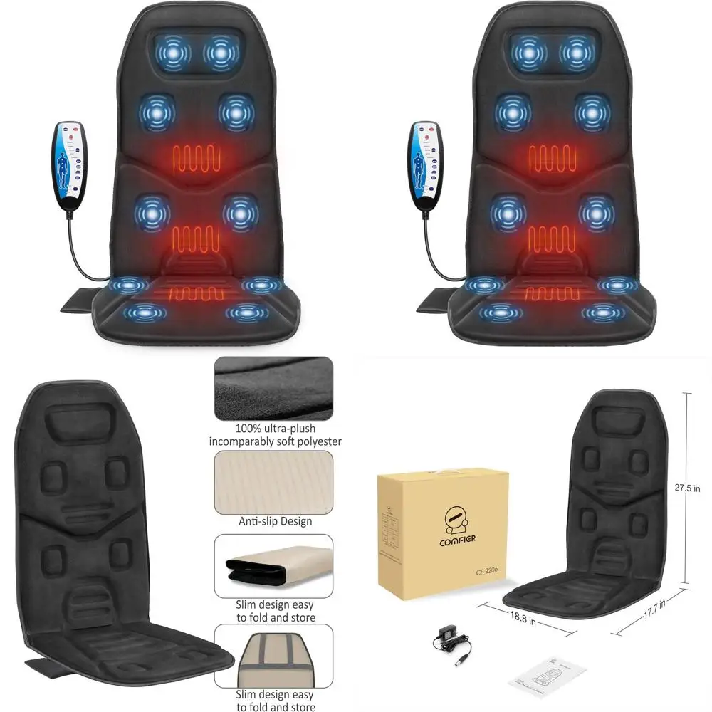 

Enhanced Vibration Massage Chair Pad with Deep Tissue Relief and Graphene Heating for Pain Relief, Ideal Gift for Parents and Lo