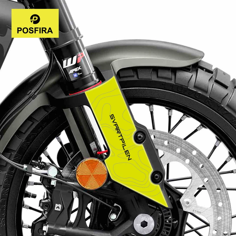 POSFIRA Motorcycle Front Fender Sticker 3D Epoxy Resin Decals for Husqvarna Svartpilen 401/125 2024-2026 Motorbike Accessories