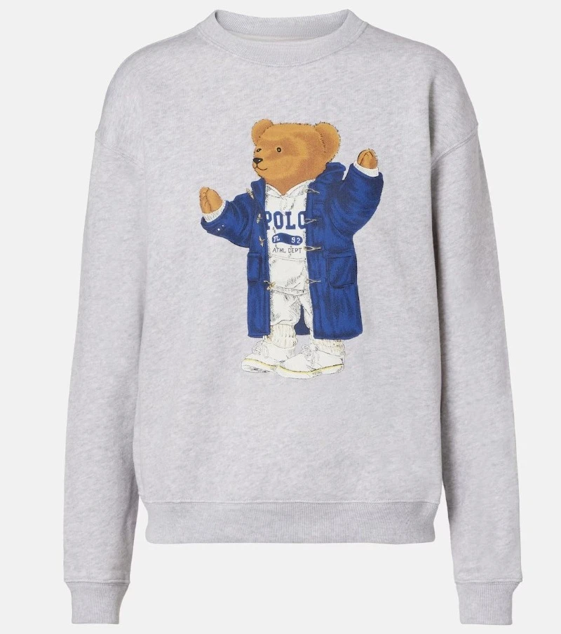 

Letter Printed Long Sleeve Hoodie Spring Fall Casual Drawstring Sleeve Hooded Regular Fit Drop Shoulder Black Bear Sweatshirt