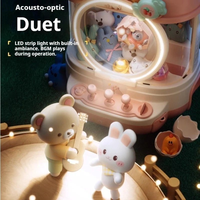 DIYドールマシン 子供用 コイン式ゲーム ミニクレーンゲーム おもちゃマシン 音楽付きドール 子供向けクリスマスプレゼント 男の子 女の子向けおもちゃ